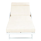 White Iron Outdoor Chaise Lounge