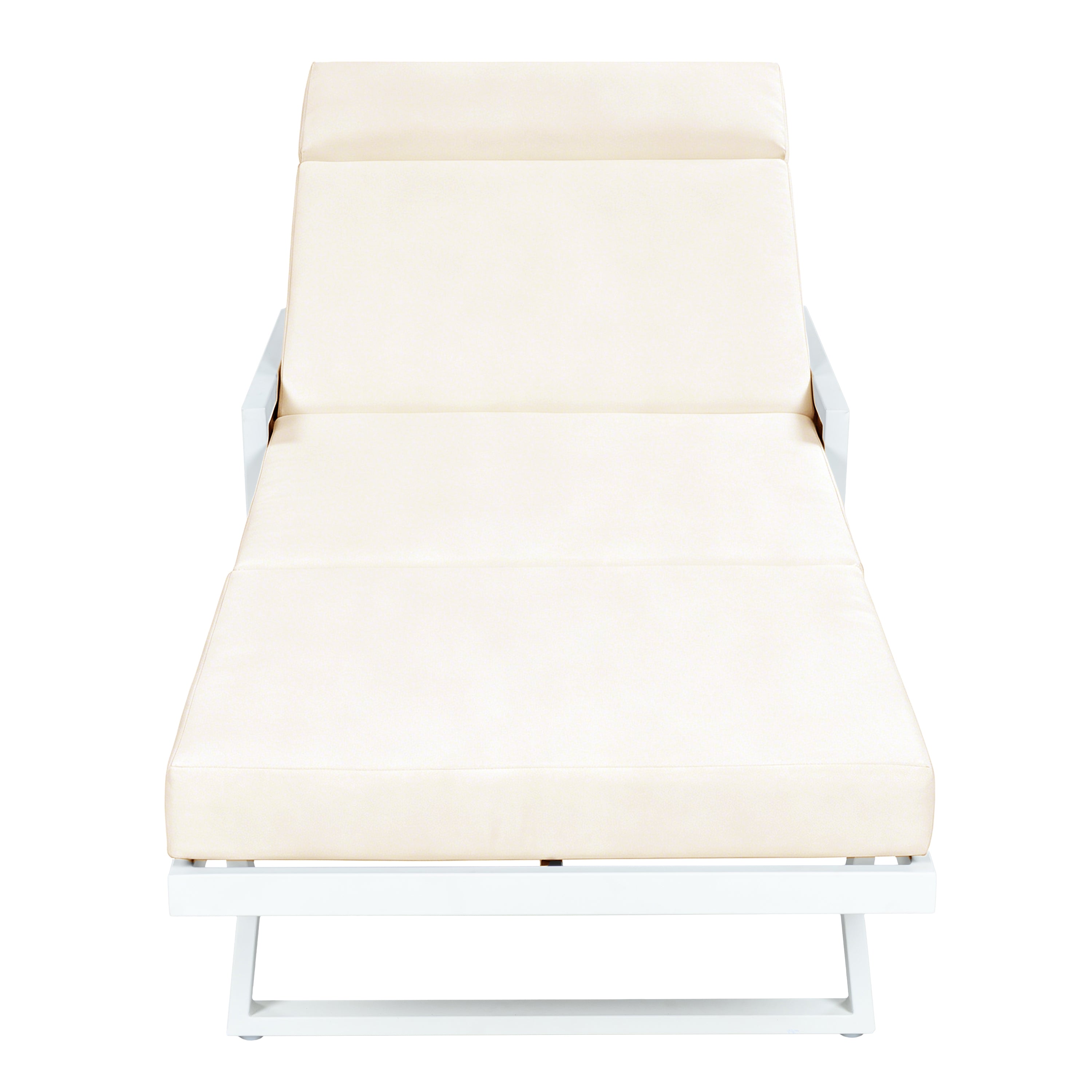 White Iron Outdoor Chaise Lounge