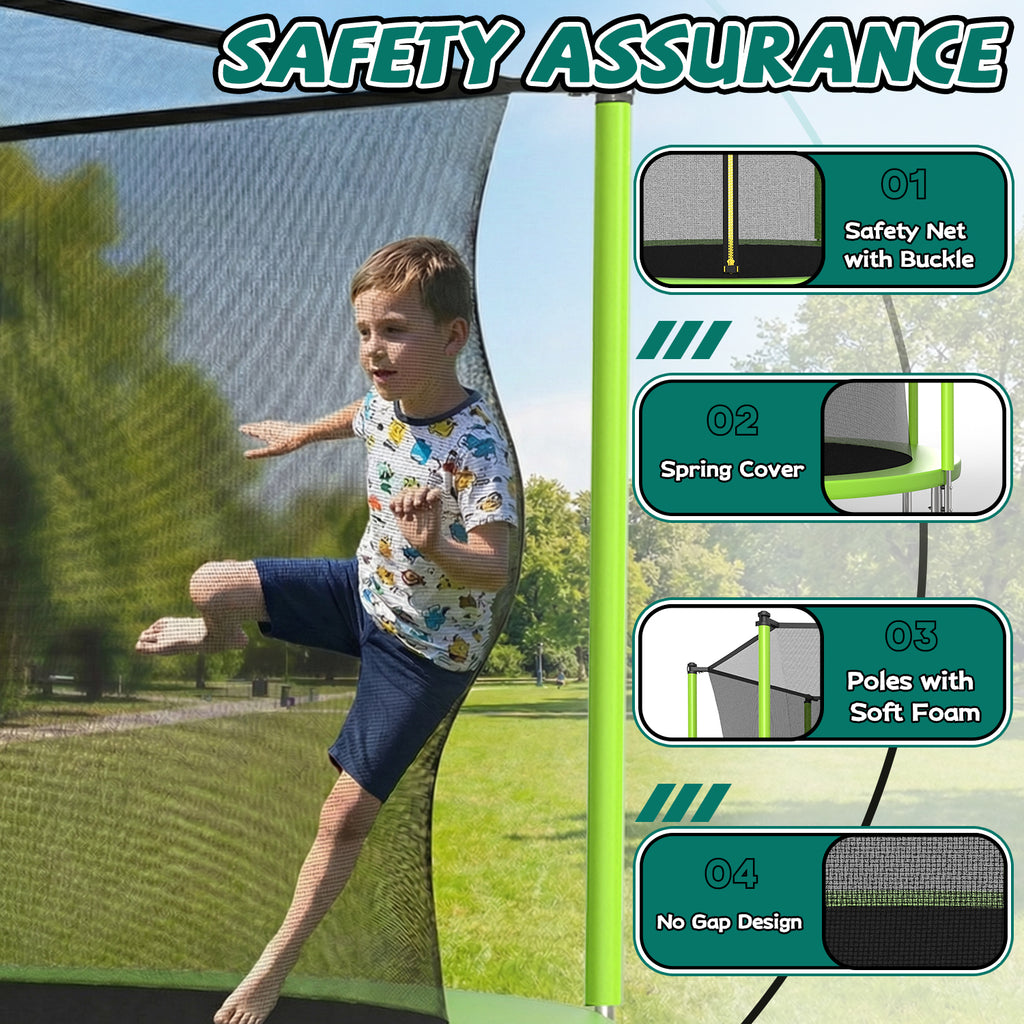 10FT Kids Trampoline with Basketball Hoop and Ladder