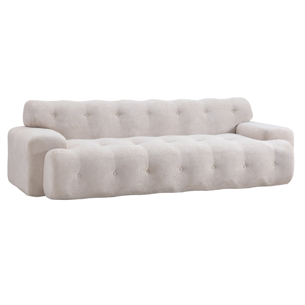 88 in. Cloud 3 Seater Chenille Sofa with Button Tufting