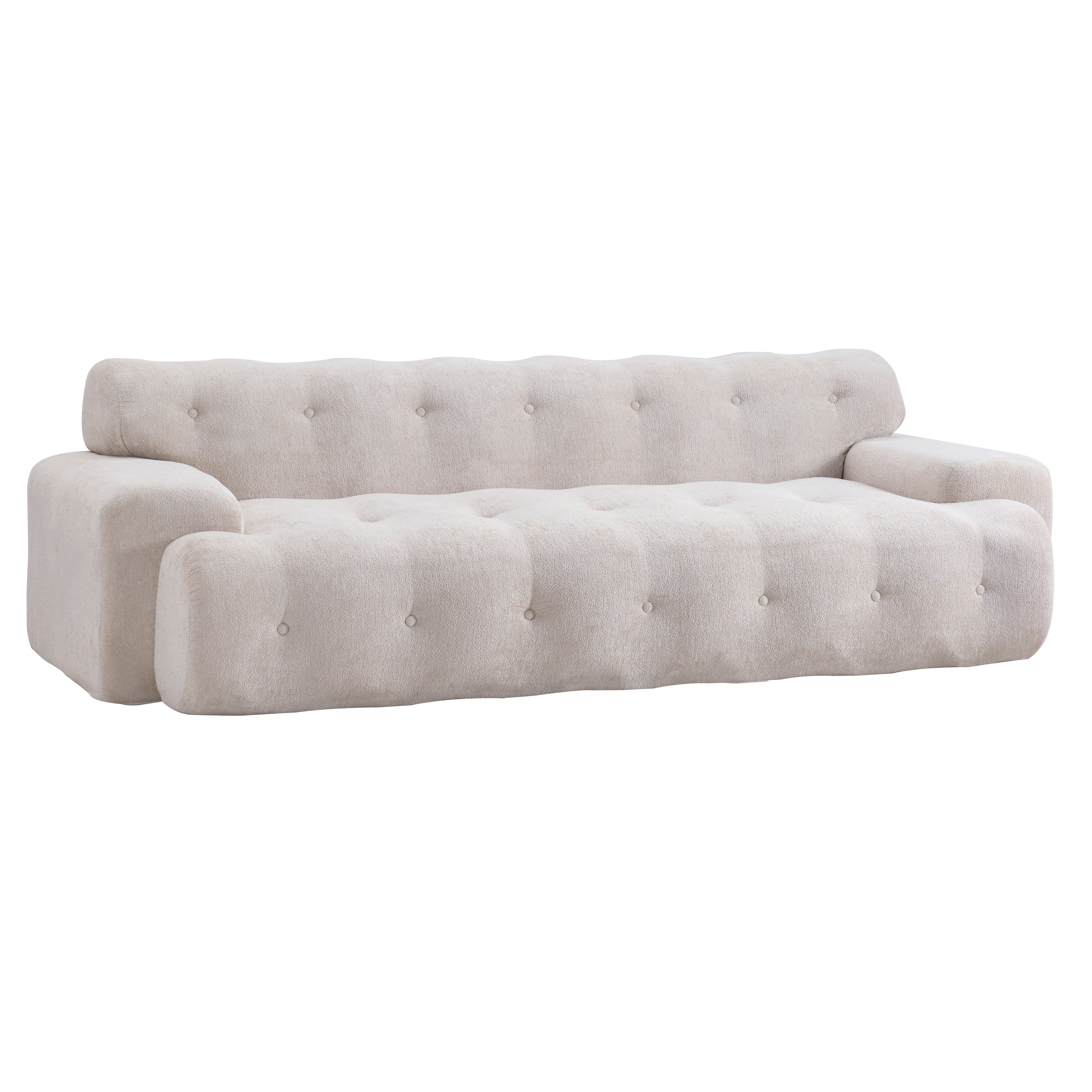 88 in. Cloud 3 Seater Chenille Sofa with Button Tufting