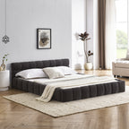 Queen Size Upholstered Bed Frame with Thick Fabric
