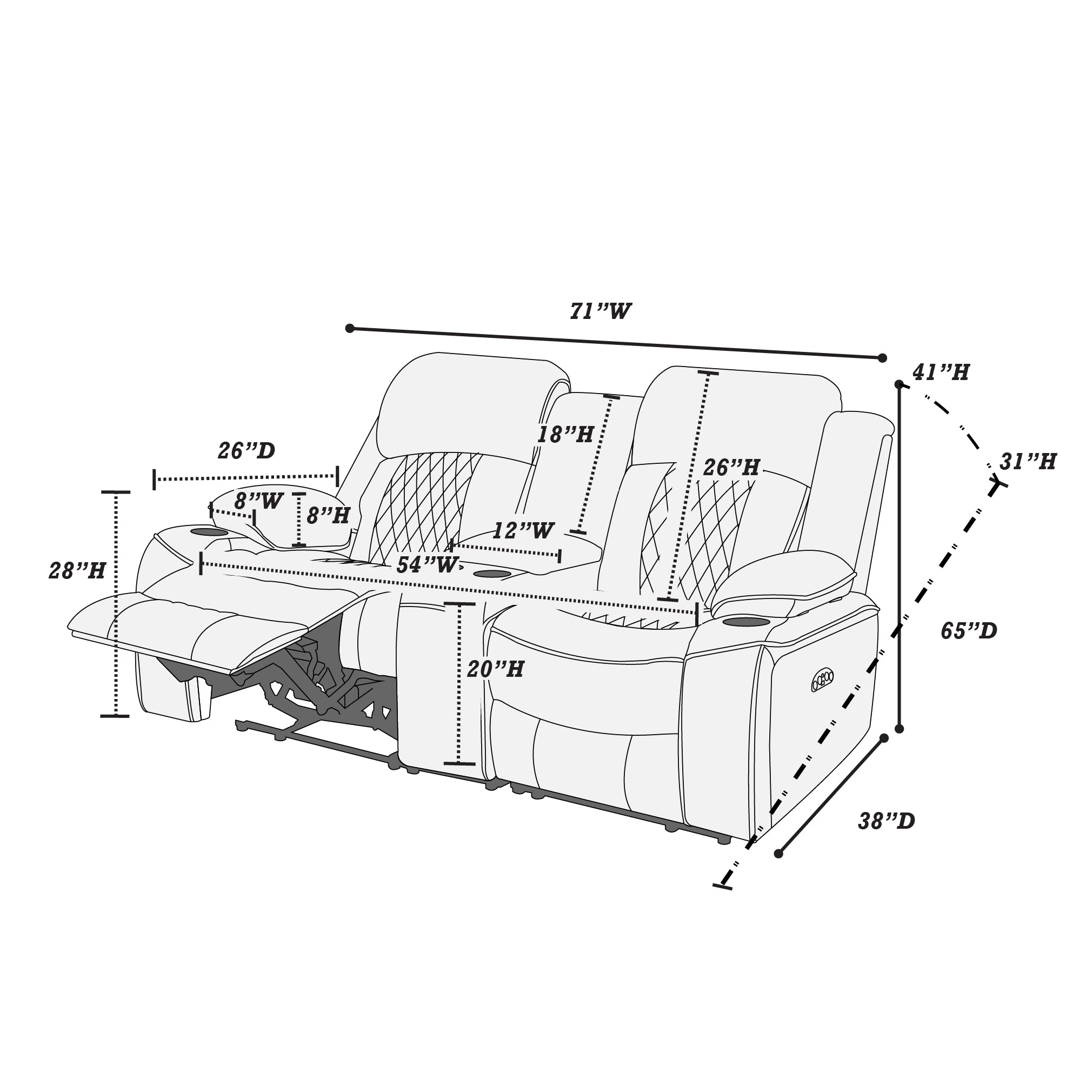 Contemporary Style 3pc Living Room Set