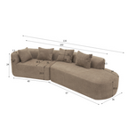 116" Modern Curved Sectional Sofa with Chaise Lounge