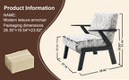 Mid-Century Modern Lounge Armchair - Seat Cushion - Beige & Grey