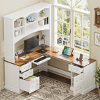 Space-Saving L-Shaped Computer Desk