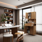 Double-Door Bamboo High-Capacity Storage Cabinet
