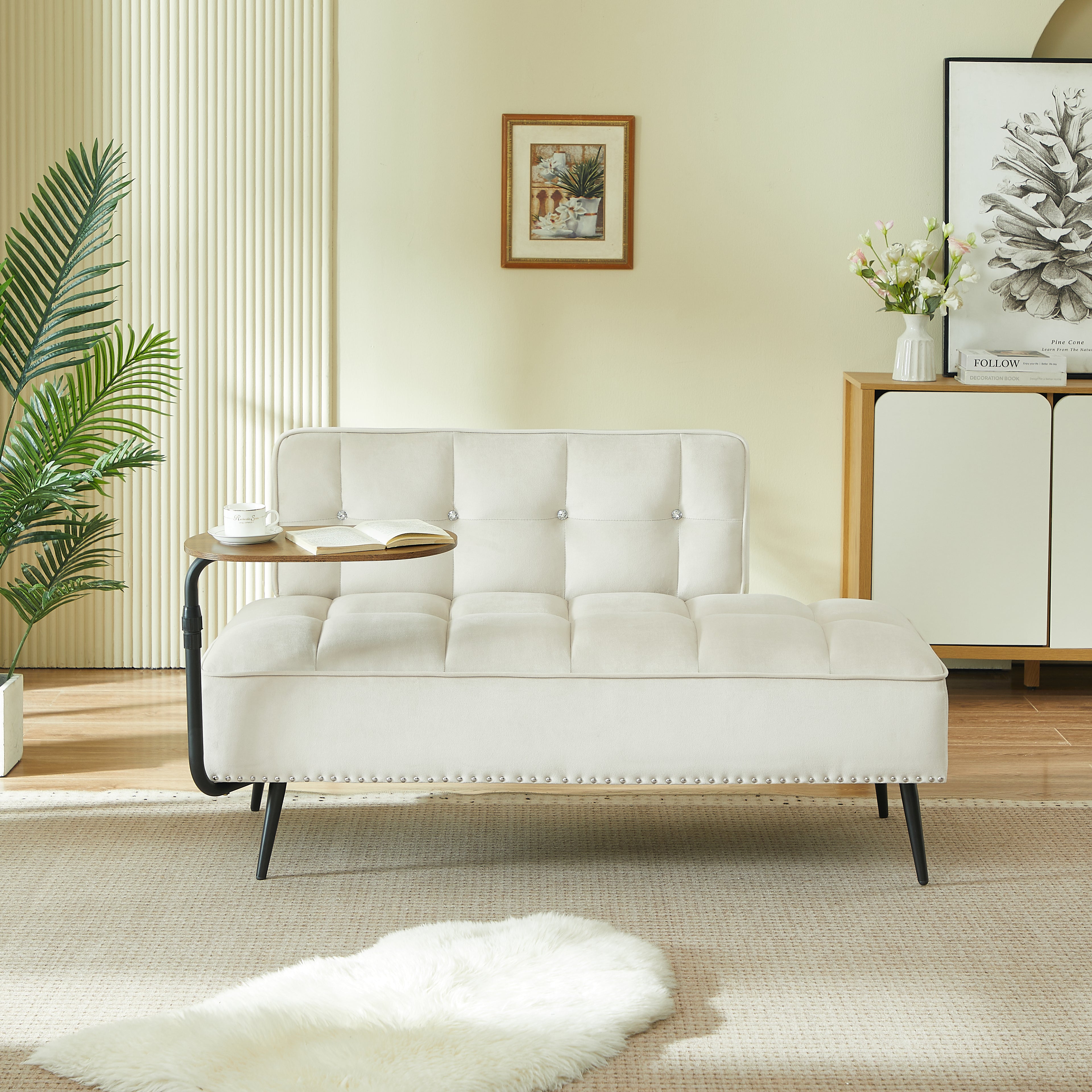 54-Inch Modern Two-Seater Velvet Sofa