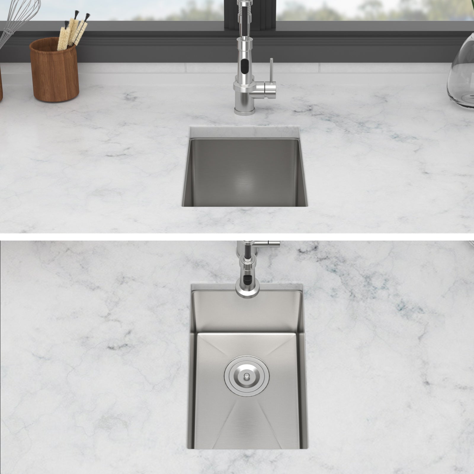 12 Inch Undermount Sink - 12" x 18" x 8" Stainless Steel