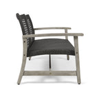 Hampton Outdoor Acacia Wood Wicker Loveseat