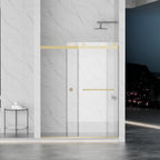 Frameless Shower Door with Double Sliding Mechanism