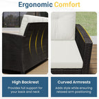 4-Piece All Weather Wicker Outdoor Patio Conversation Set