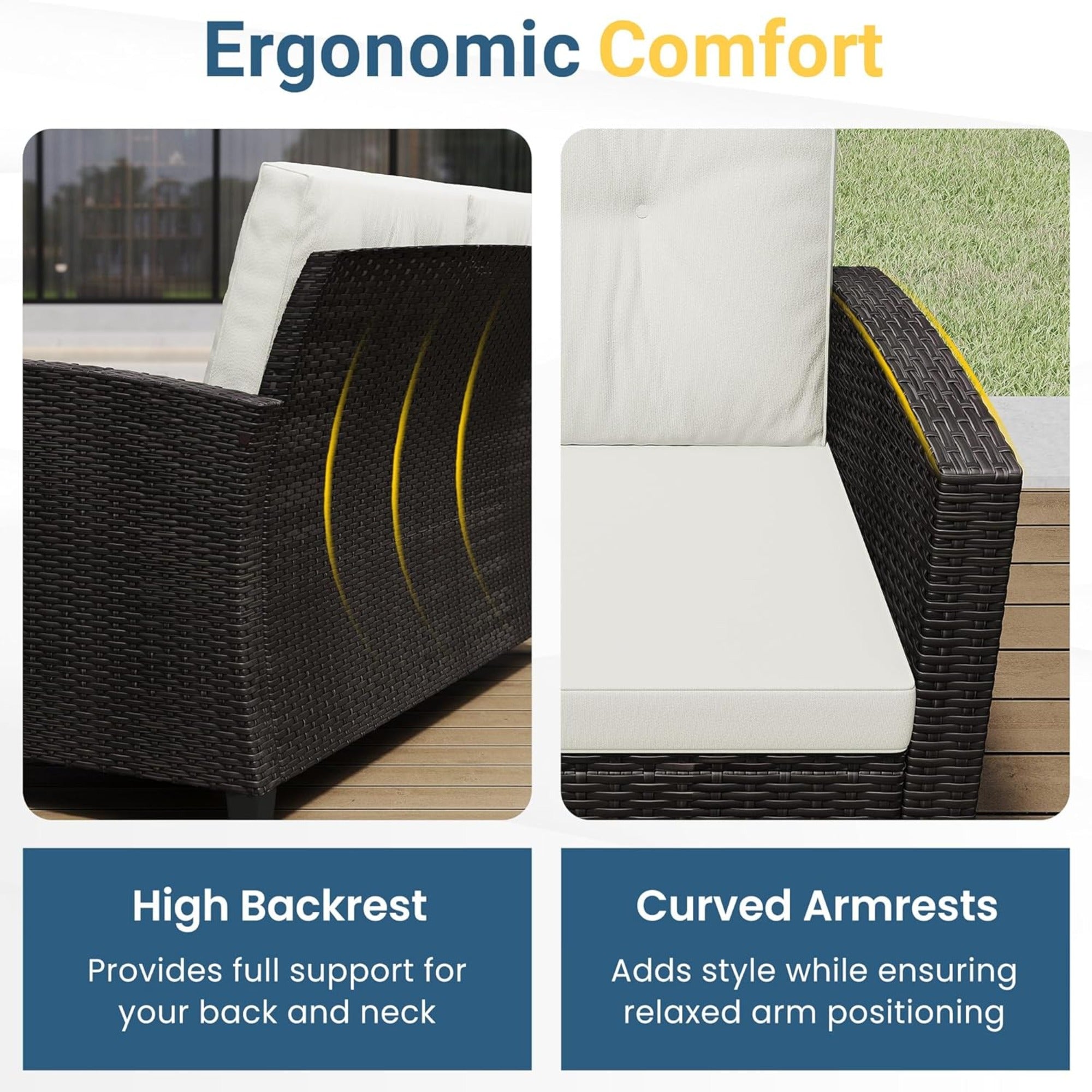 4-Piece All Weather Wicker Outdoor Patio Conversation Set