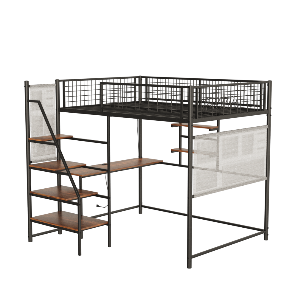 Full Size Loft Metal Bed
