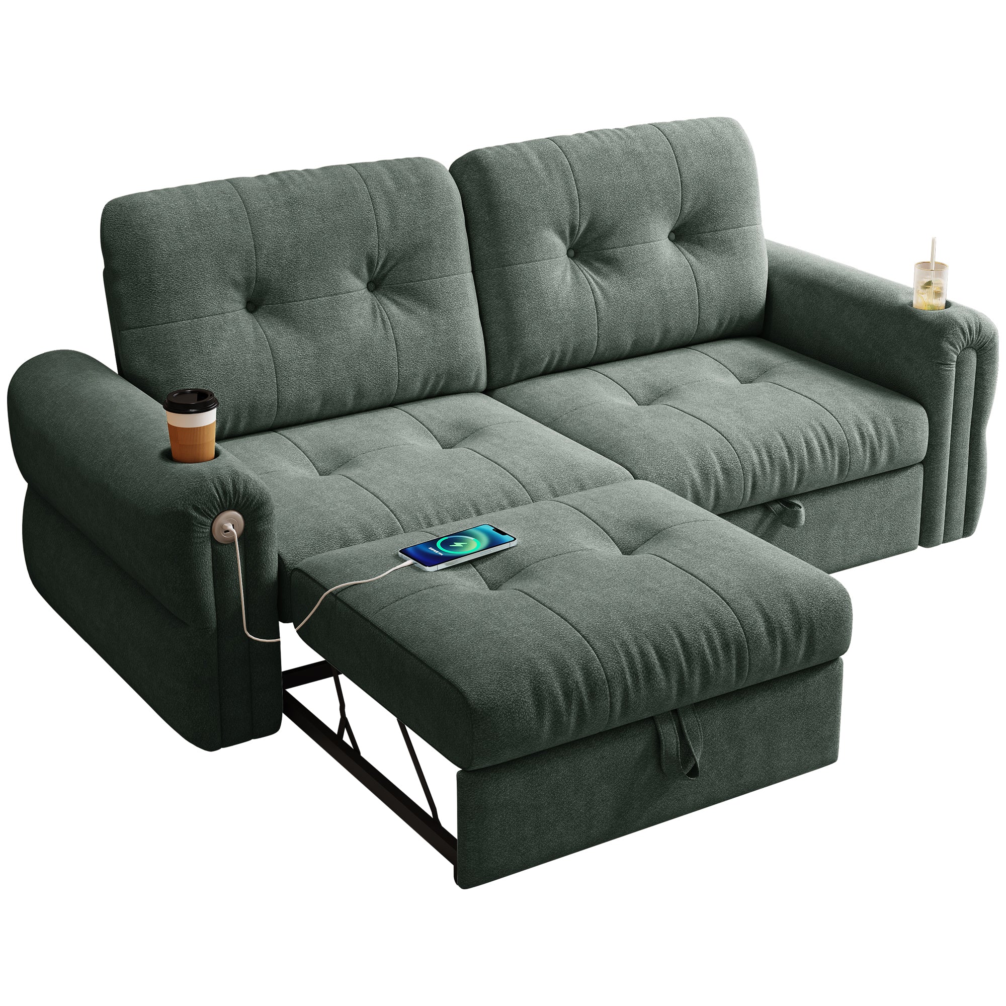 77-Inch Multi-Functional Convertible Sofa Bed