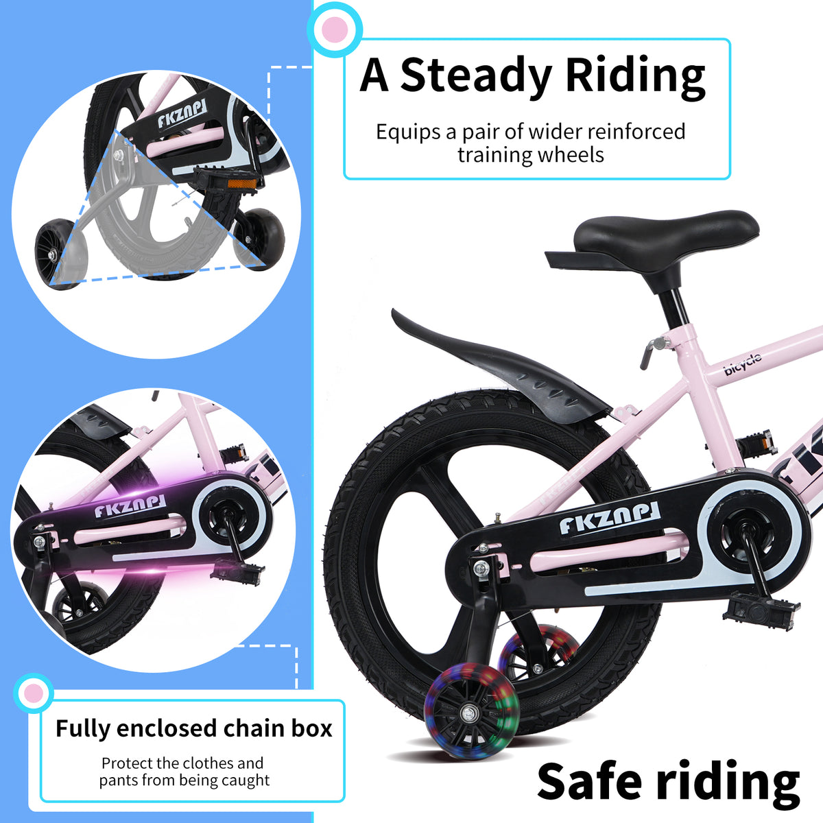16 Inch Kids Bike – High Carbon Steel Frame & Adjustable Seat