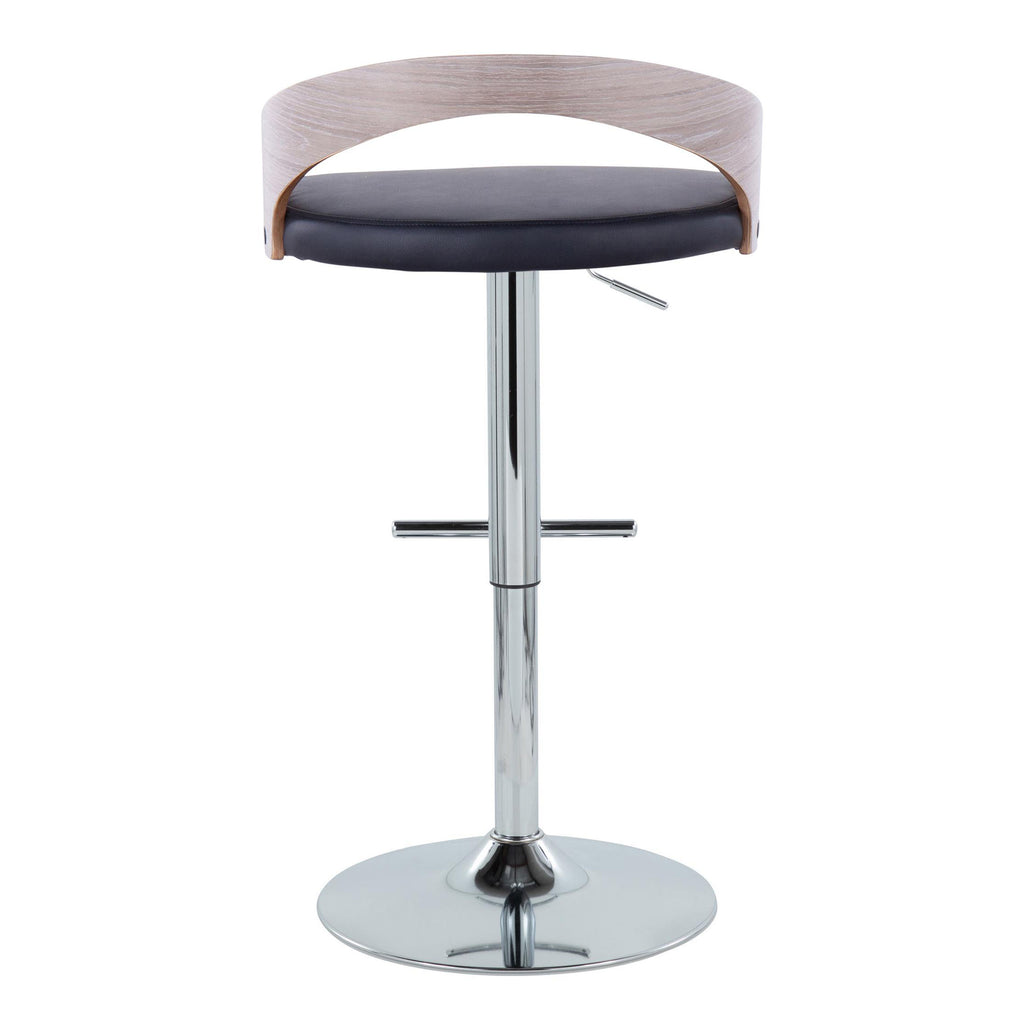 Contemporary Adjustable Height Barstool with Swivel