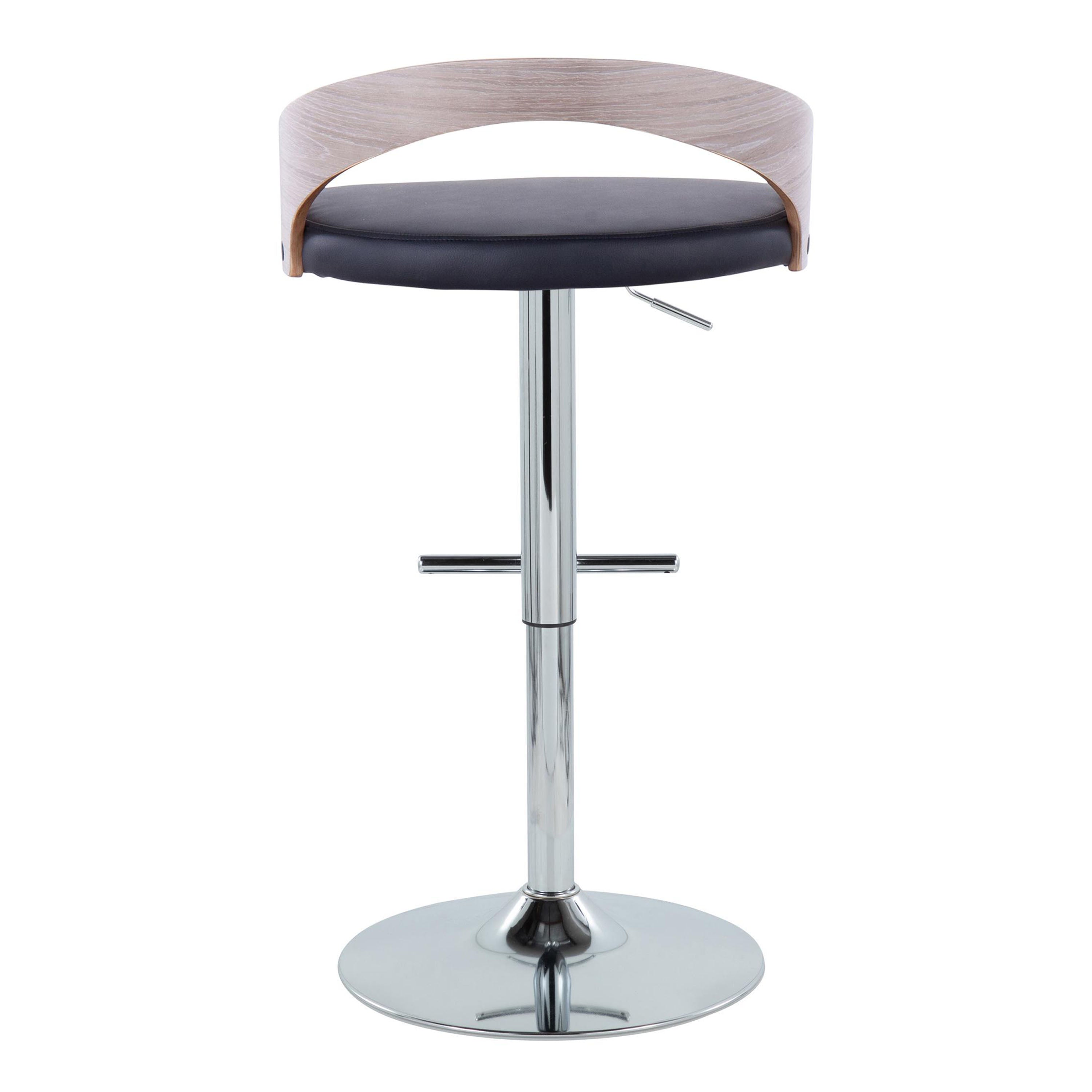 Contemporary Adjustable Height Barstool with Swivel