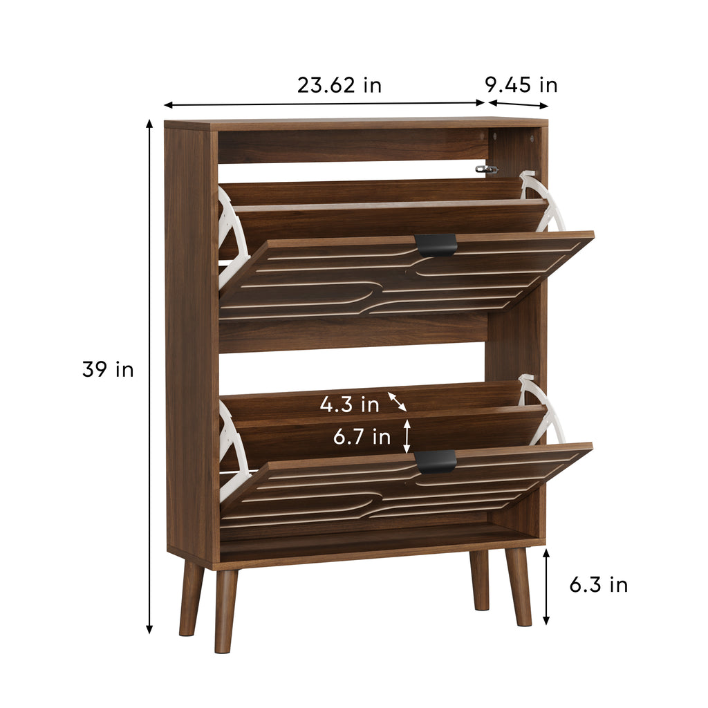 Medieval Modern Independent Shoe Cabinet, 23.62-inch