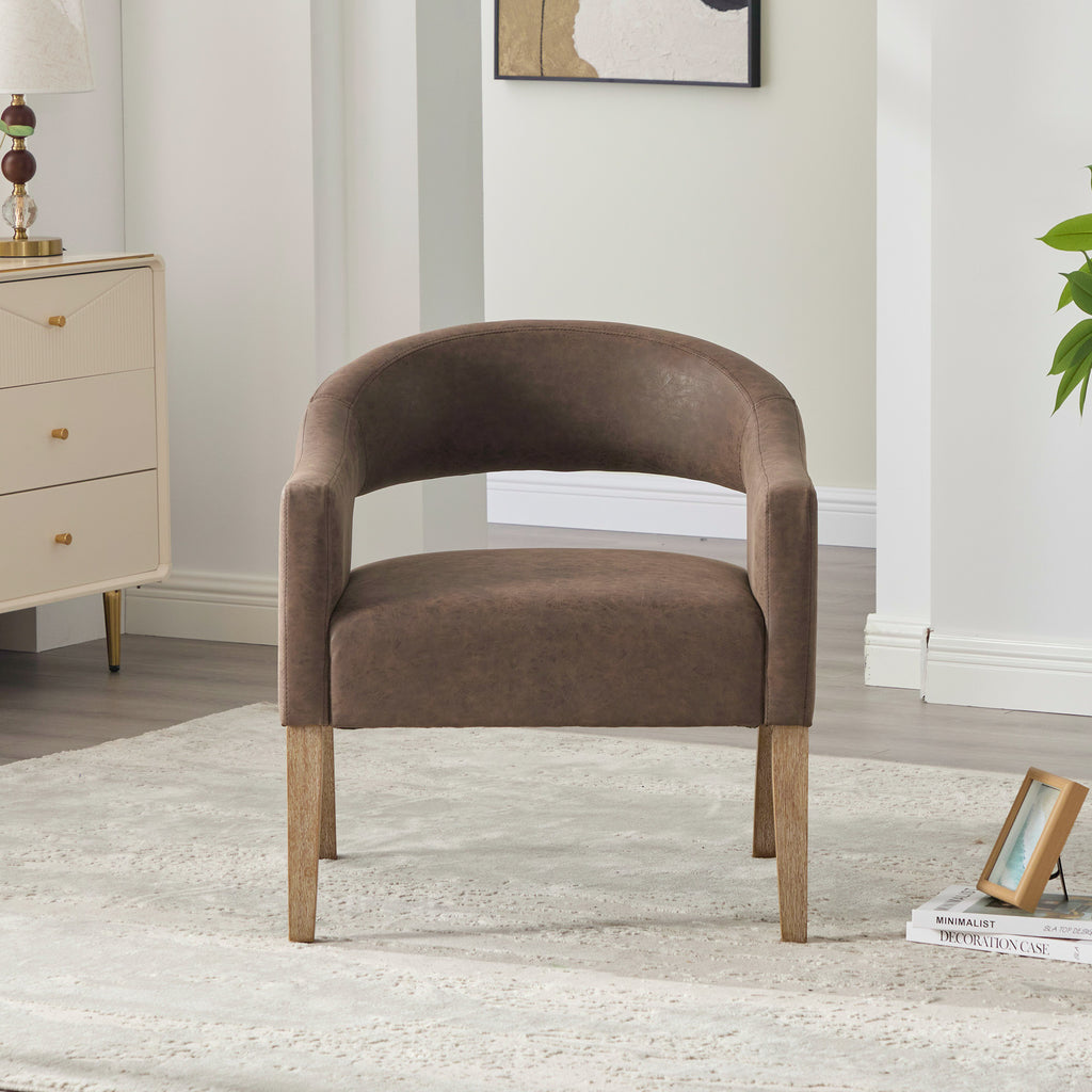 Modern Upholstered PU Open Back Accent Armchair