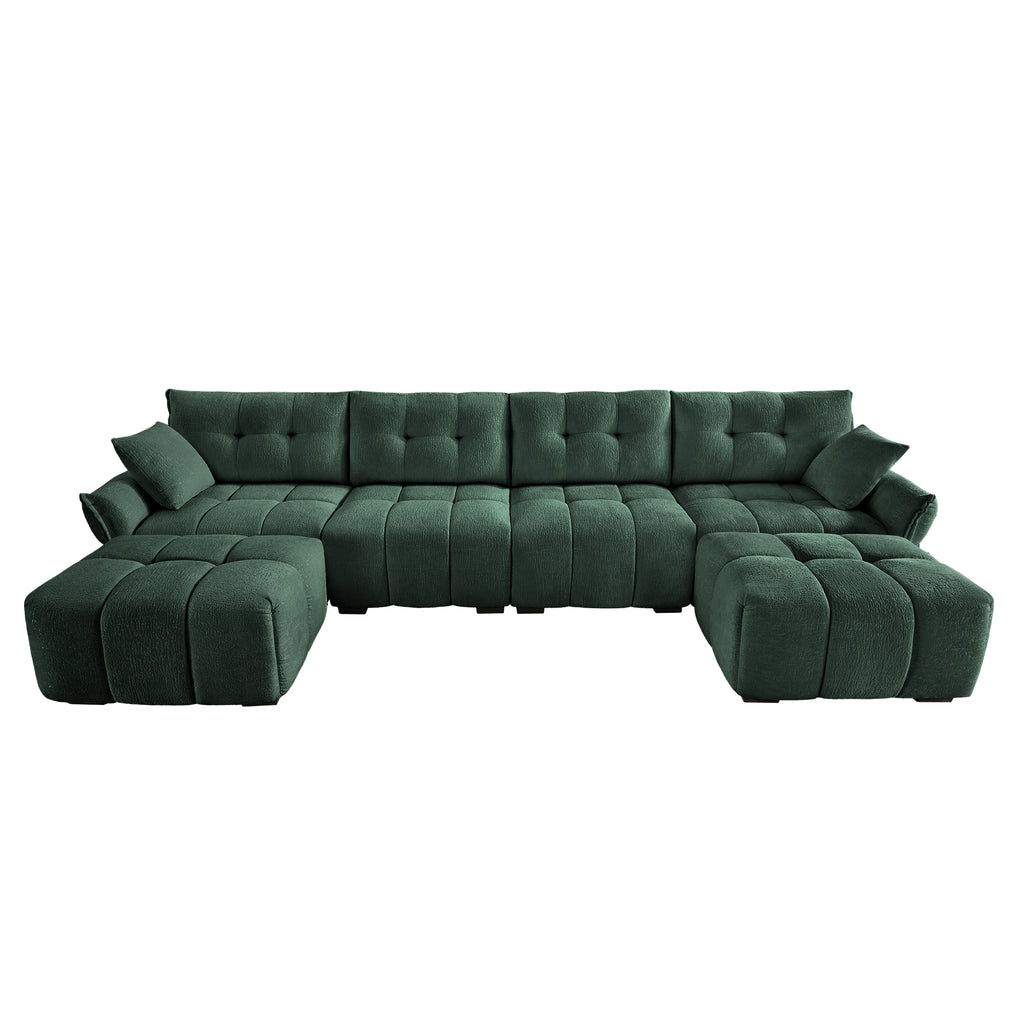 4-Seater Sofa Set with 2 Ottomans