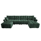 4-Seater Sofa Set with 2 Ottomans