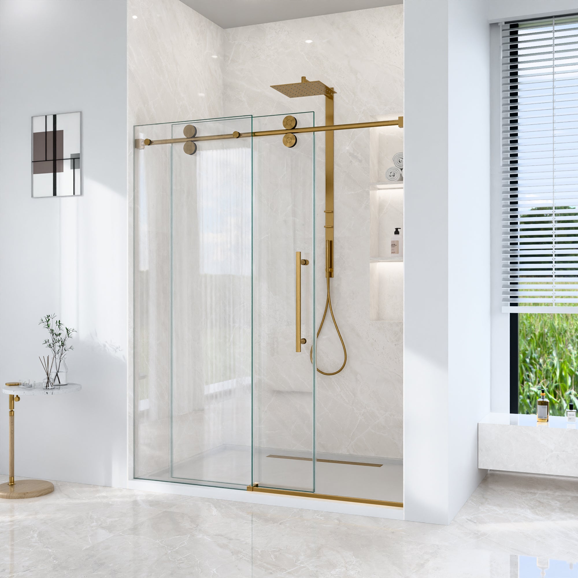 Frameless Single Sliding Shower Door