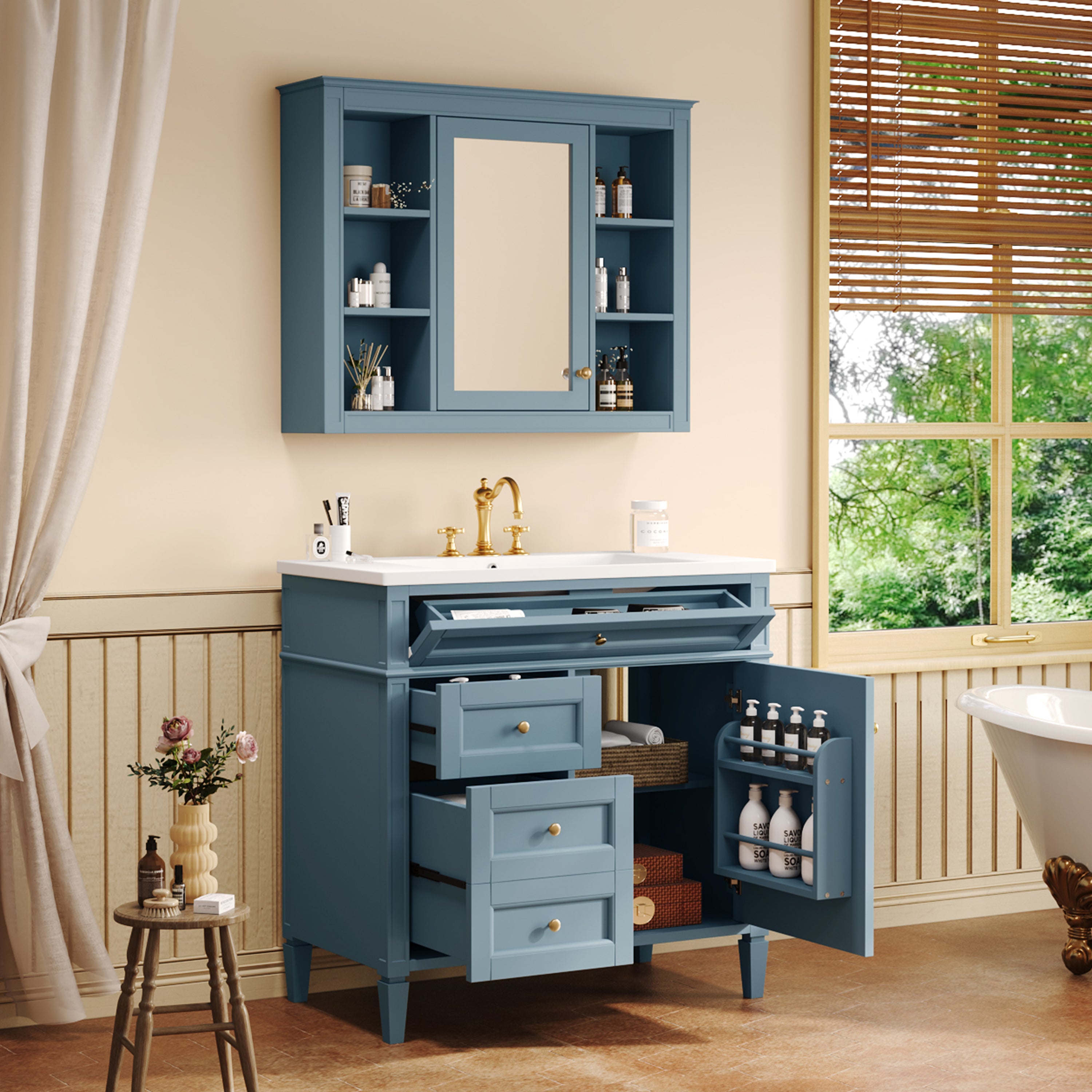 36" Bathroom Vanity with Medicine Cabinet