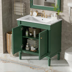 30" Luxurious Bathroom Vanity Cabinet with Ceramic Sink Basin