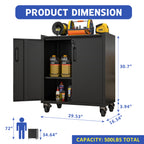 Heavy-Duty Metal Garage Storage Cabinet with Wheels