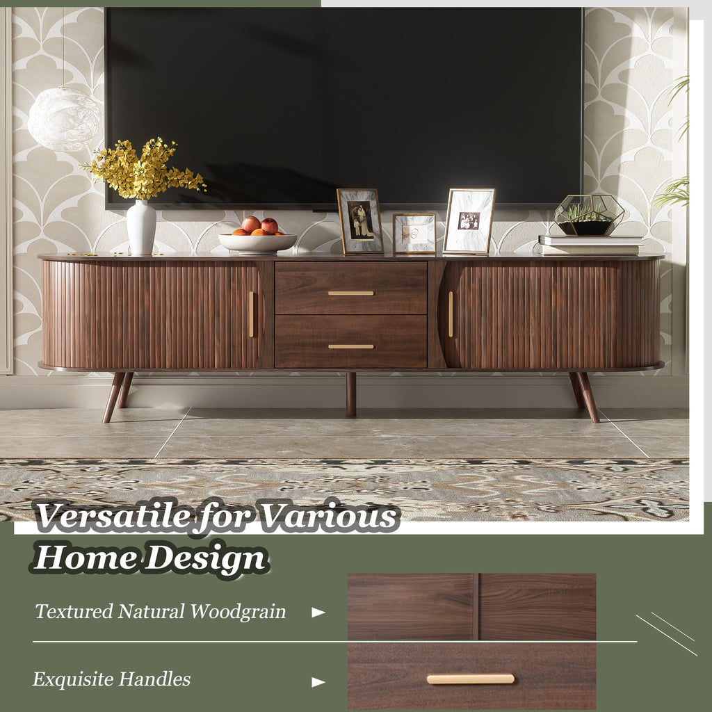 Mid-Century Modern TV Stand for 80" TV