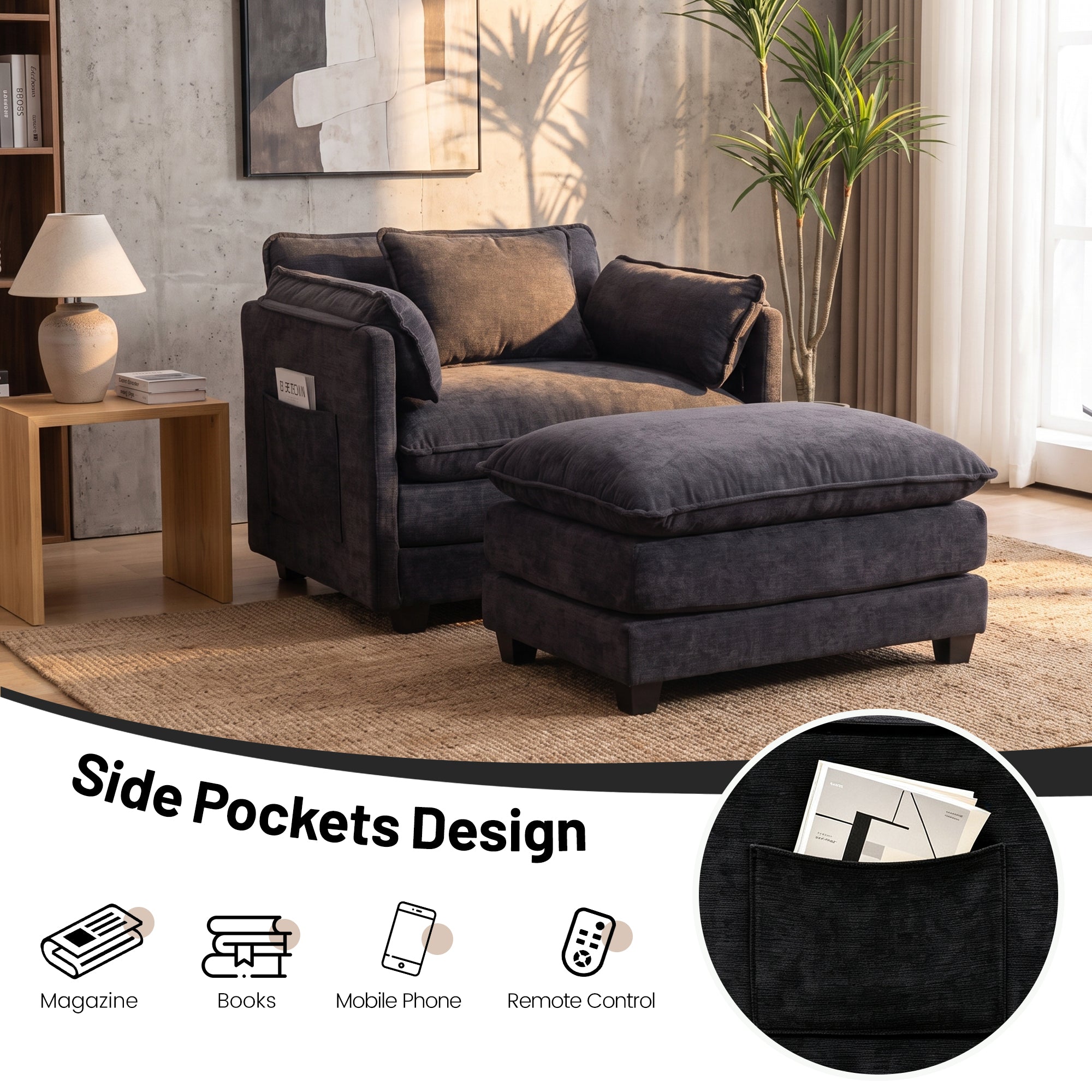 Level Up Oversized Sofa with Ottoman