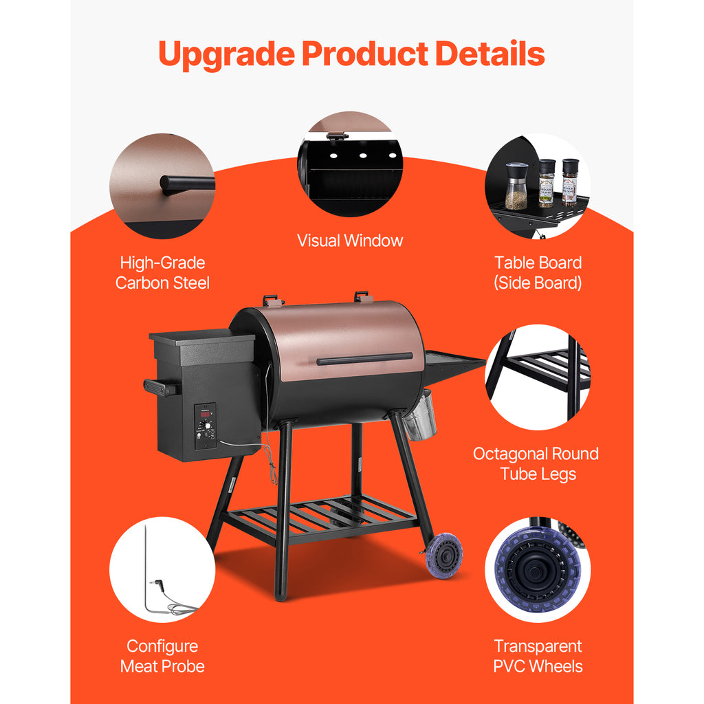 Wood Pellet Grill Smoker Outdoor Electric BBQ Grill