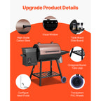 Wood Pellet Grill Smoker Outdoor Electric BBQ Grill