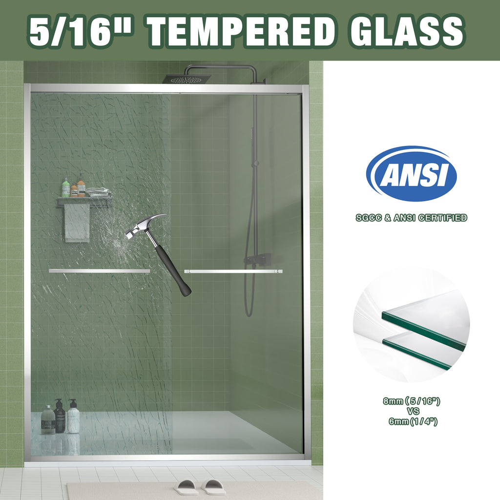 Aluminum Frame Double Sliding Shower Door