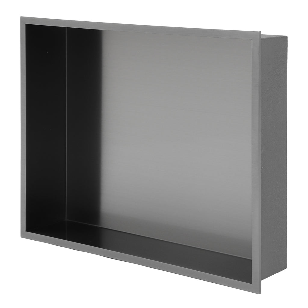 19" x 15" Stainless Steel Shower Niche in Gunmetal