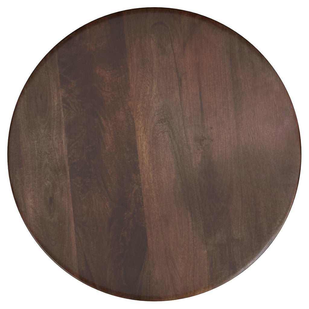 Columbo Brown Wood Round End Table