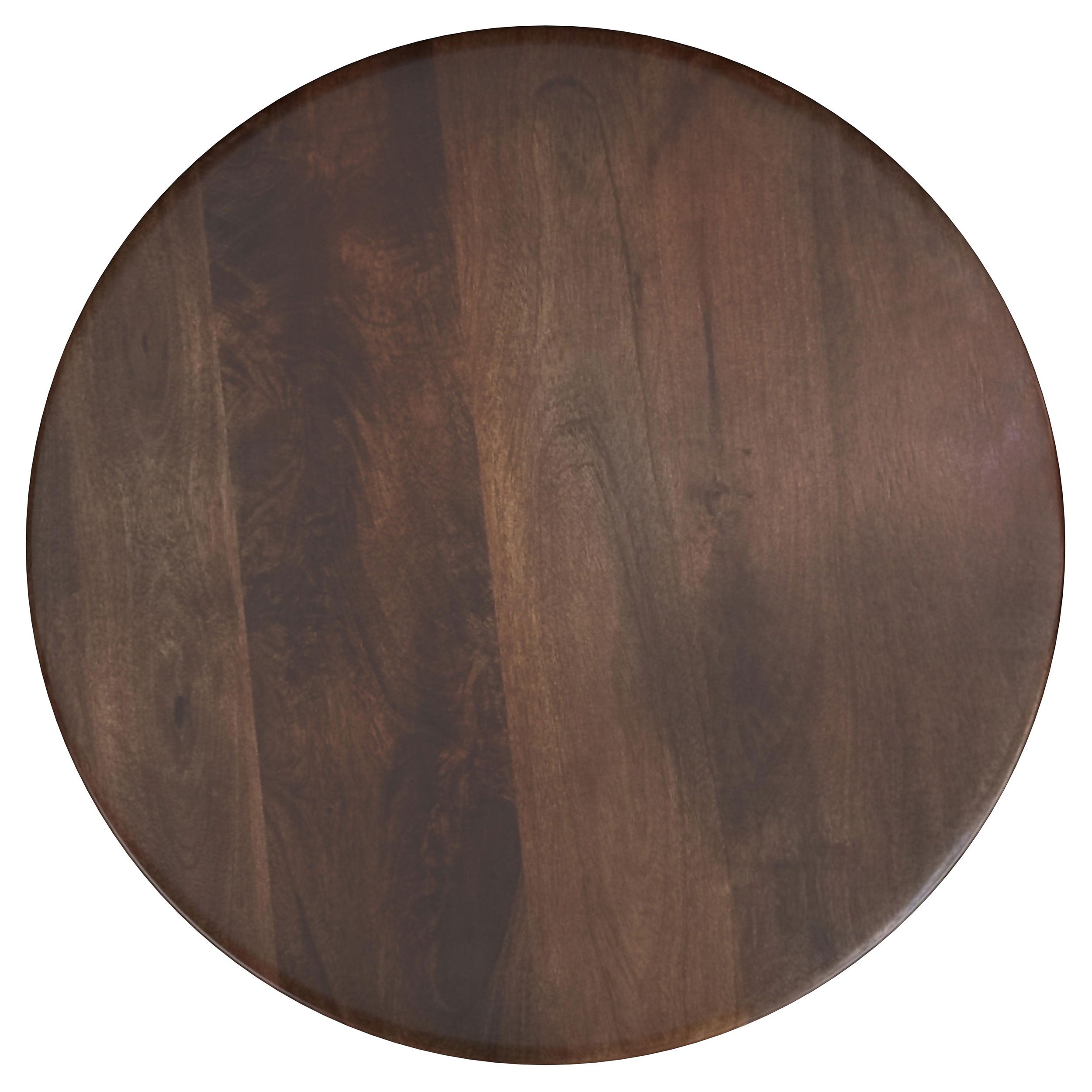 Columbo Brown Wood Round End Table