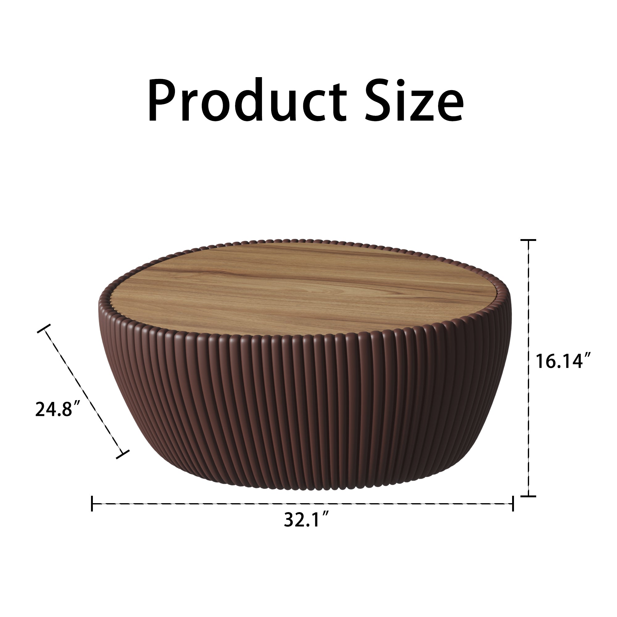 Coffee Color Sintered Stone Top Goose Egg Shaped Table