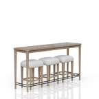 Frosted Glass Console Table With 3 Stools