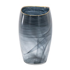 Smokey Black Gold Rimmed Glass Vase