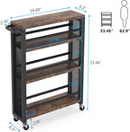 20" Slim 4-Tier Rolling Utility Cart with Wheels