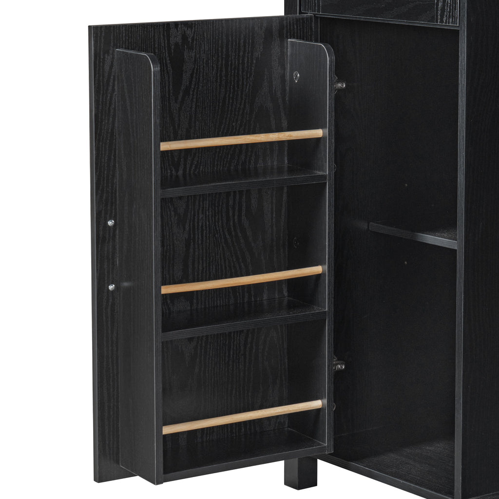 K&K 53.2" Farmhouse Fridge Cabinet