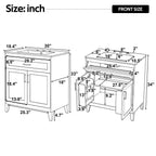 30" Bathroom Vanity with Ceramic Sink Top
