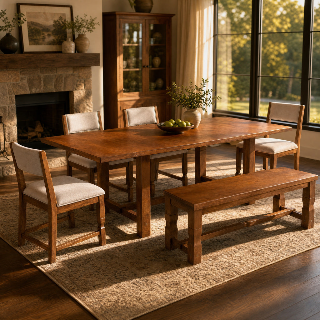 TOPMAX 6-Piece Dining Set with Bench