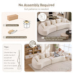 Curved Boneless Sofa, Compression Modular 110'' Sectional