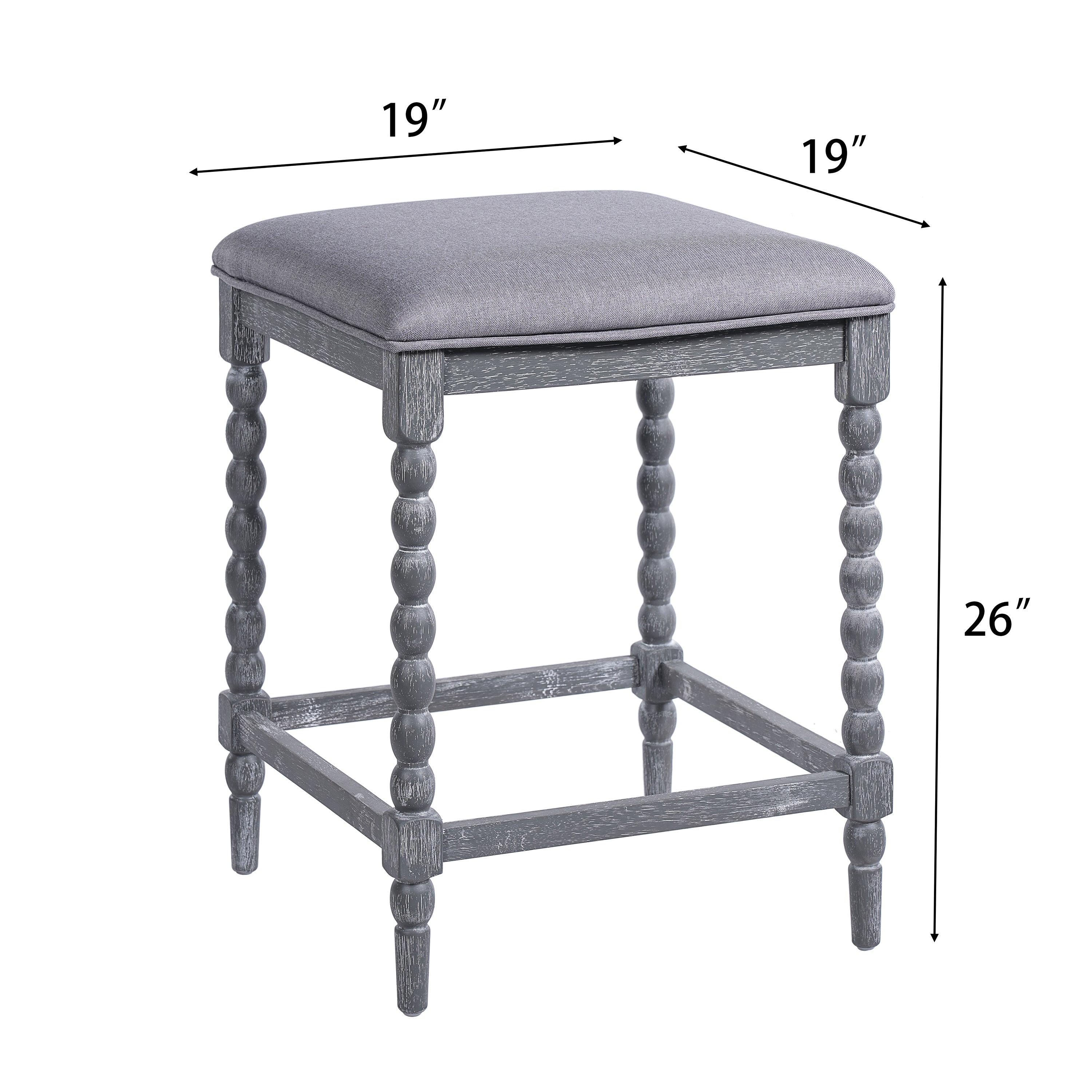 Set of 2 26'' Counter Stools with Upholstered Seat