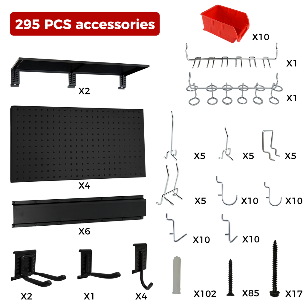Pegboard Wall Organizer - 48 x 36 Inches