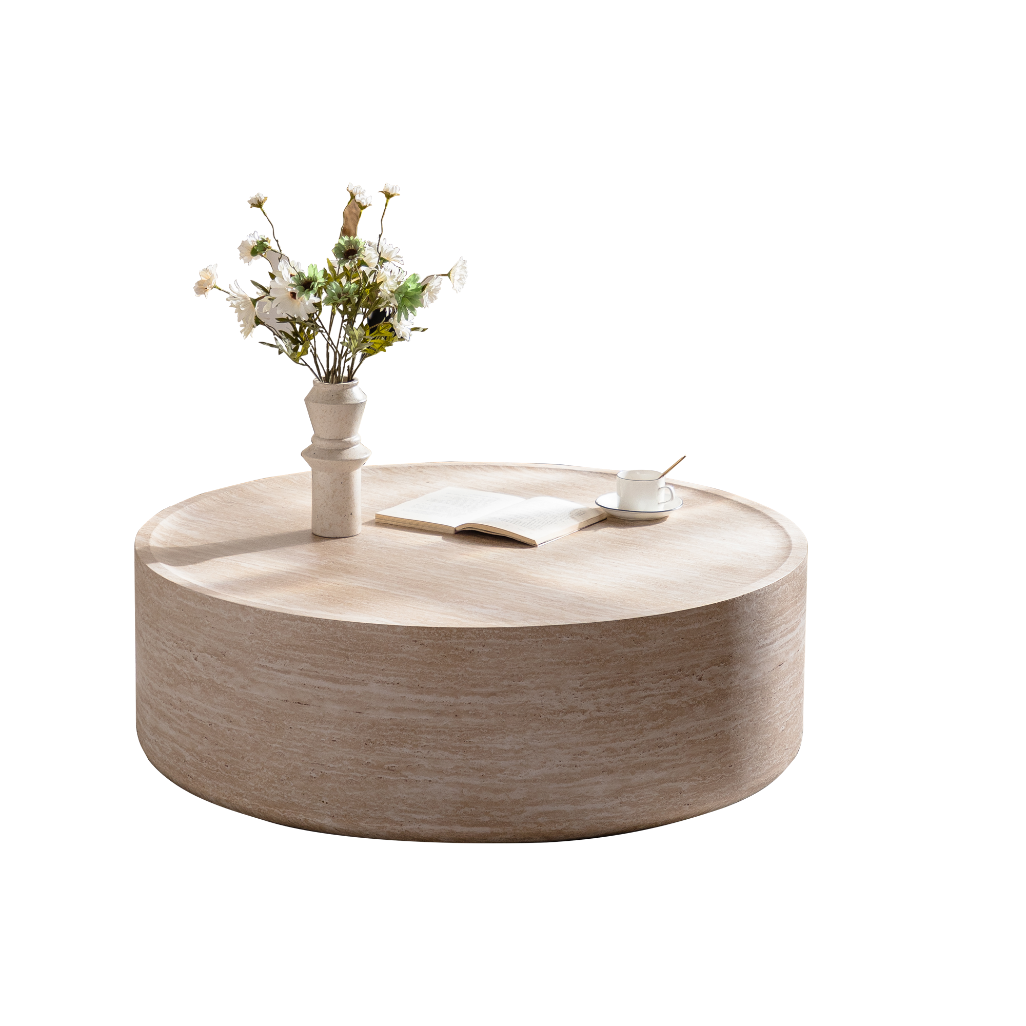 39.37" Round Coffee Table with Mars Pattern