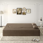 Modern Floor Sofa with 2 Pillows - Convertible Plush Couch